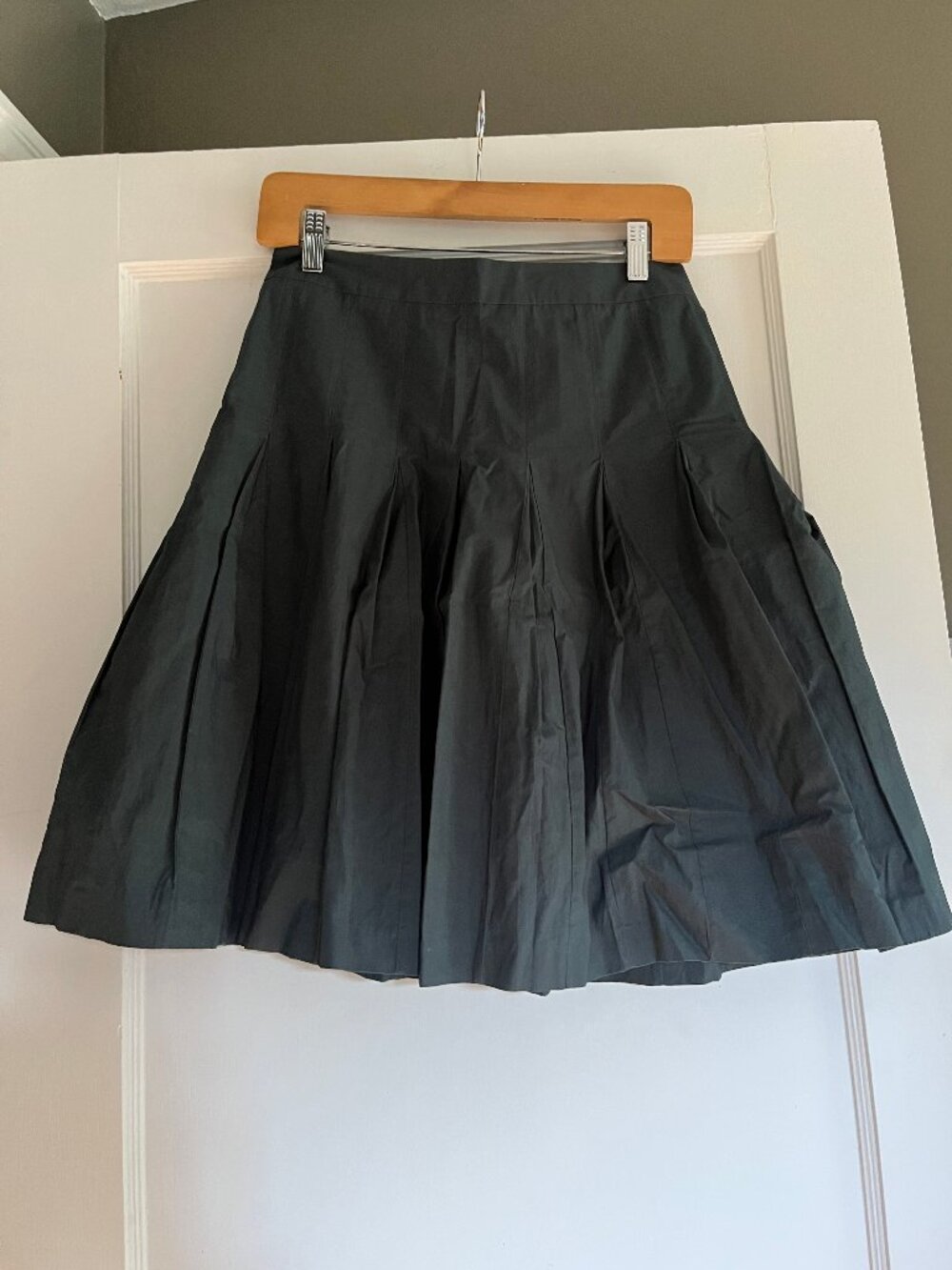 Marni Teal Green Cotton Skirt with Pleats